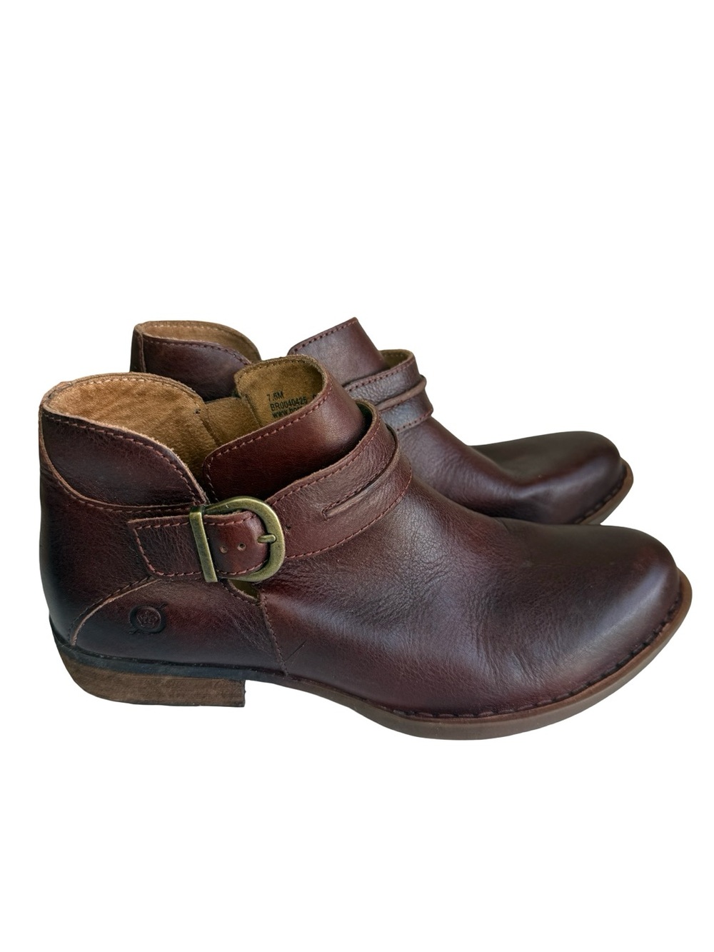 Born Kati Brown Leather Ankle Boots 7.5 M